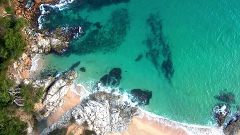 Aerial view of the waves of the sea Stock Footage 85464590