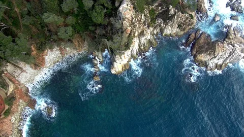 Aerial view of the waves of the sea Stock Footage 87220711