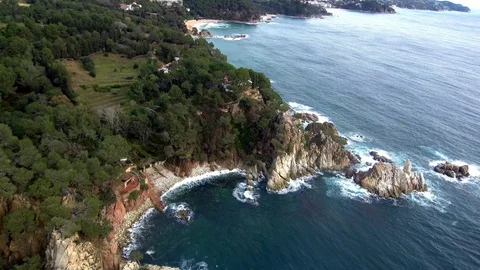 Aerial view of the waves of the sea Stock Footage 87220839