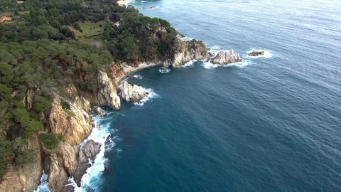 Aerial view of the waves of the sea Stock Footage 87220975