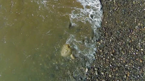 Aerial View of waves on seashore Stock Footage 60603432