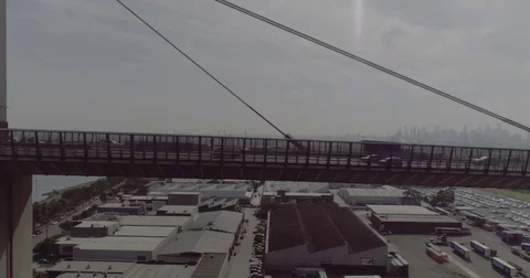 Aerial view of The West Gate Bridge. Melbourne Australia. Stock Footage 78459706