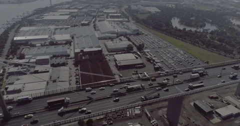 Aerial view of The West Gate Bridge. Melbourne Australia. Stock Footage 78459759