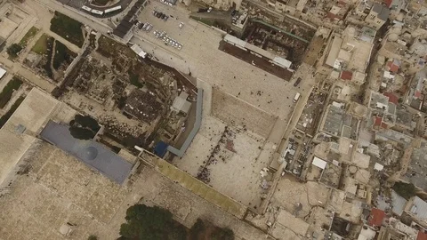 Aerial View of Western Wall, Jerusalem Stock Footage 71004123