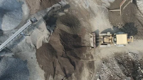 Aerial view of a wheel loader working at a site in Indonesia. Stock Footage 337203489