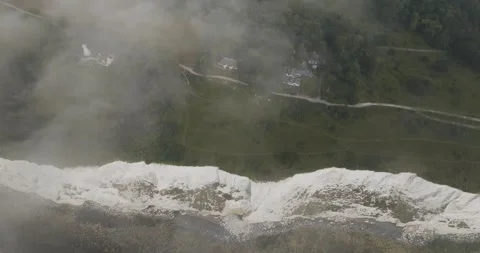 Aerial view of white cliffs along the English Channel, England. Stock Footage 284843111