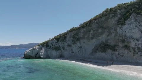 Aerial View of White Cliffs and Turquoise Sea – 4K Drone Footage Stock Footage 310179891