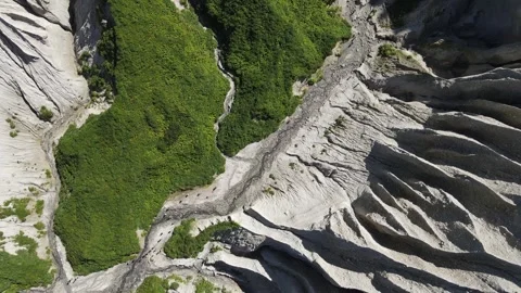 Aerial view of white cliffs of Iturup Island, Kuril islands Video stock 242002419