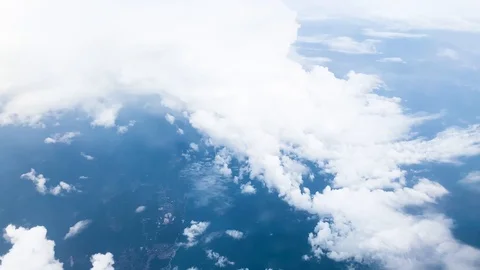 Aerial view of white clouds above landscape 库存影片 121354848