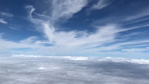 Aerial view white clouds in blue sky Video stock 154568583