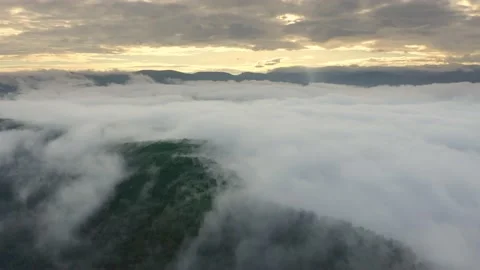 Aerial view white clouds in blue sky at morning Stock Footage 170040810