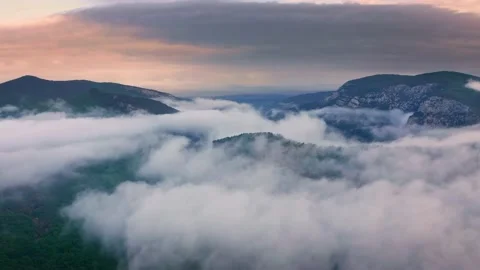 Aerial view white clouds in blue sky at morning Stock Footage 170040862
