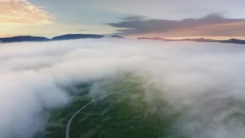 Aerial view white clouds in blue sky at morning Vidéo 170040939