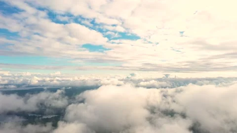 Aerial view white clouds in the sky in motion. Stock Footage 139126017