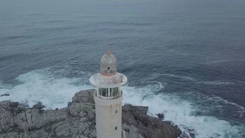 Aerial view of white lighthouse 動画素材 81767326
