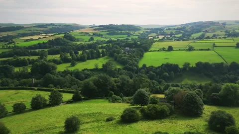 Aerial view of White Nancy and its surroundings Stock Footage 283917962