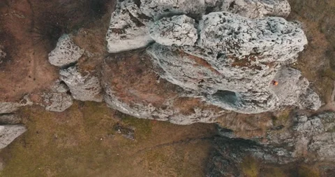 A aerial view of the white rocks Stock Footage 183401483