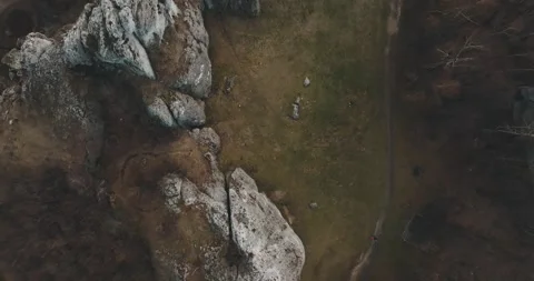 A aerial view of the white rocks Stock Footage 183401585