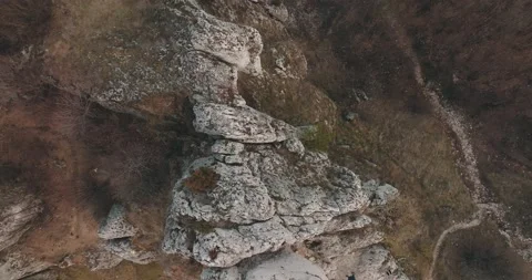 A aerial view of the white rocks Video stock 183401996