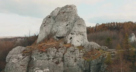 A aerial view of the white rocks Stock Footage 183405825