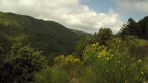 Aerial view of a wild mountains - quick movement - italy drone Stock Footage 83681100