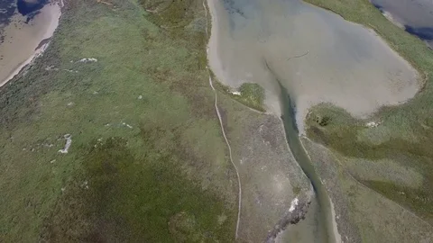Aerial view of wild tropical island. Stock Footage