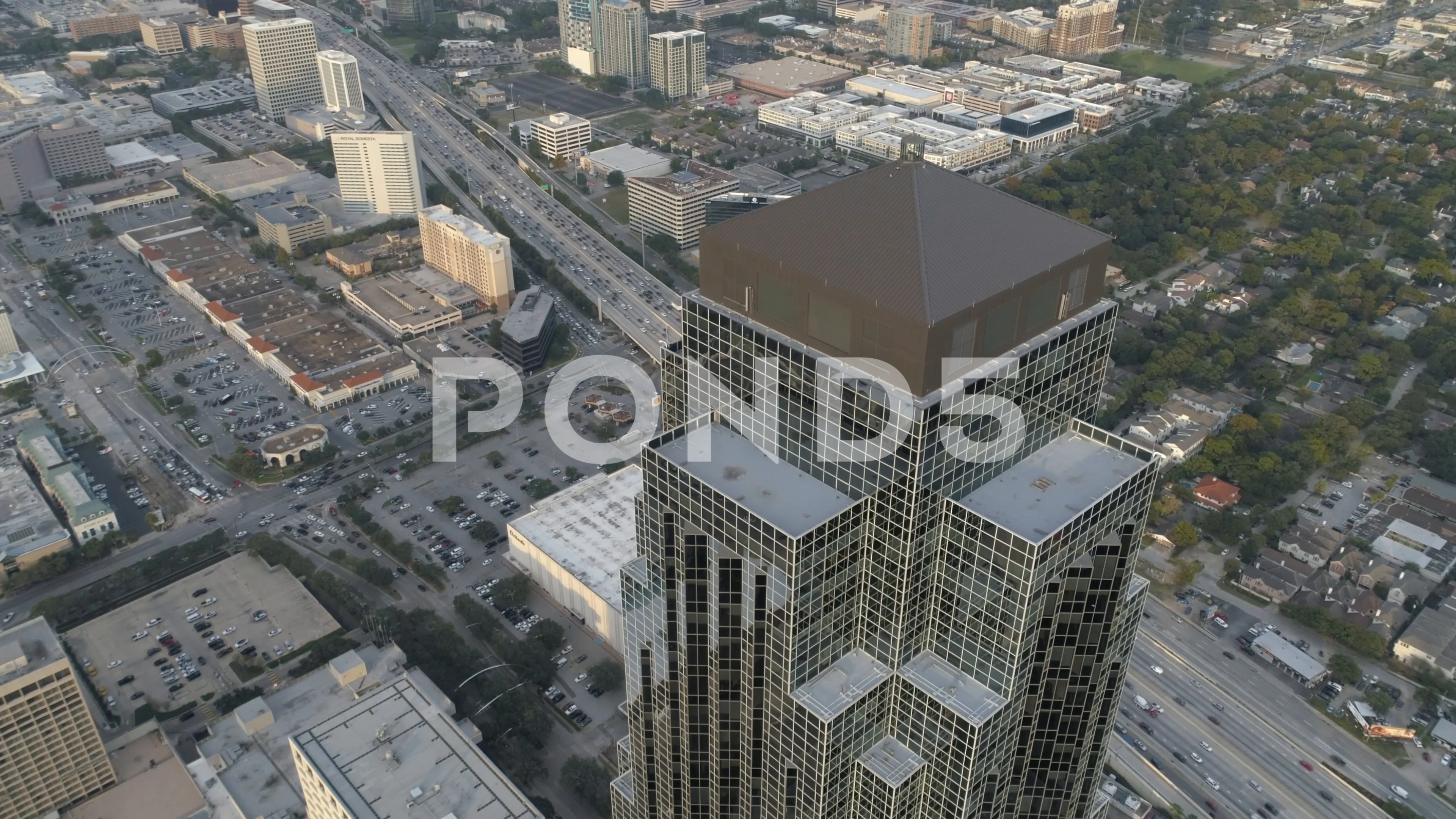 Aerial view of the Houston Galleria area with Williams Tower