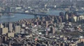 Aerial View of Williamsburg Bridge Industrial Park Area New York City East River HD Footage
