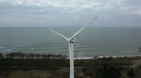 An aerial view of a wind farm Stock Footage 49614812