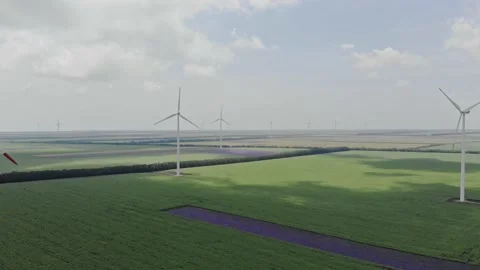 Aerial view of a wind farm. Stock Footage 156900588