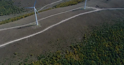 Aerial view - wind power generation Stock Footage 125455658
