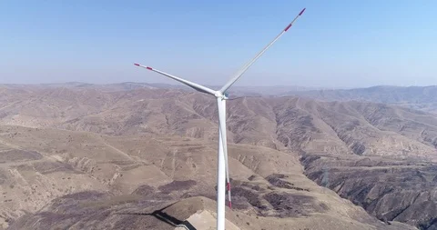 Aerial view of wind turbines Stock Footage 104475221