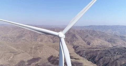 Aerial view of wind turbines Stock Footage 104475452