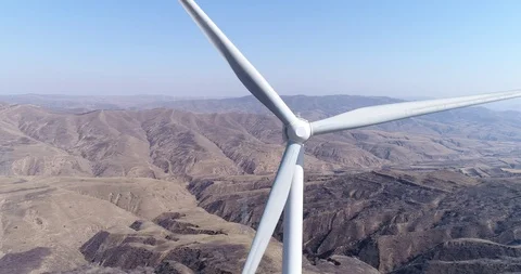 Aerial view of wind turbines Stock Footage 104475652