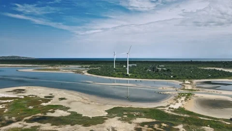 Aerial view of wind turbines. Stock Footage 161482200