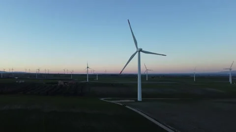 Aerial view of wind turbines. Stock Footage 170368902