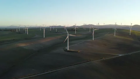 Aerial view of wind turbines. Stock Footage 170370374