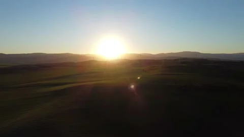 Aerial view of wind turbines. Stock Footage 170371131