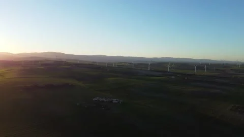 Aerial view of wind turbines. Stock Footage 170371680
