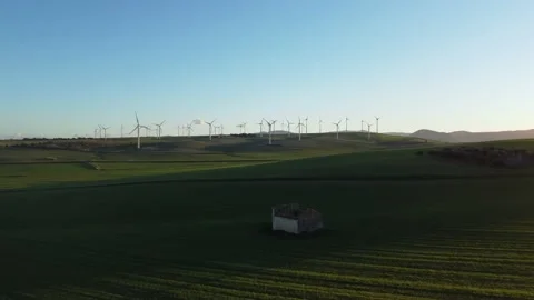 Aerial view of wind turbines. Stock Footage 170372647