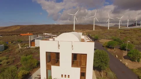 Aerial view of wind turbines Stock Footage 237484215