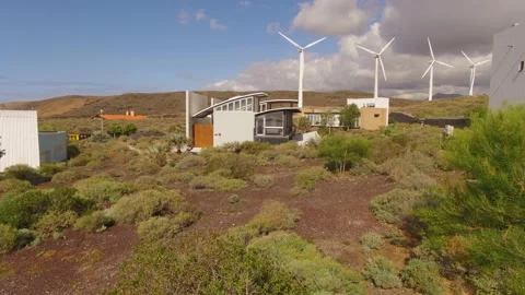 Aerial view of wind turbines Stock Footage 237484308