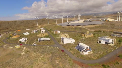 Aerial view of wind turbines Stock Footage 237486370
