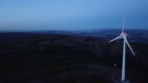 Aerial view of Windfarm Stock Footage 209443075