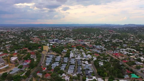 Aerial View of Windhoek Residential Suburbs, Namibia Stock Footage 337914853