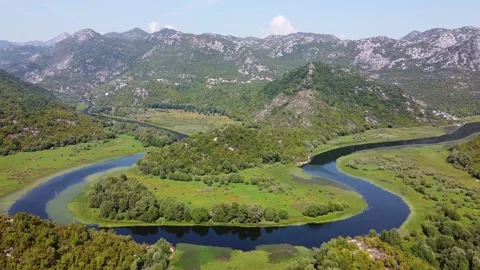 Aerial view of winding river Stock Footage 167701401