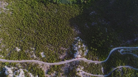 Aerial view of a winding river in the mountains. Stock Footage 80669285