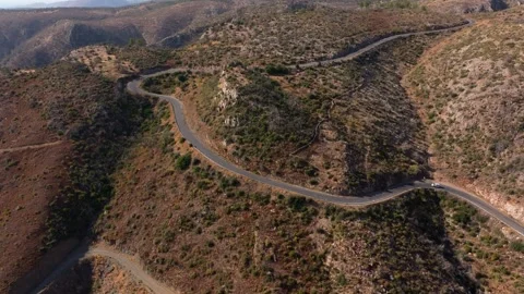 Aerial view of winding road through mountains, Turkey. Stock Footage 297301544