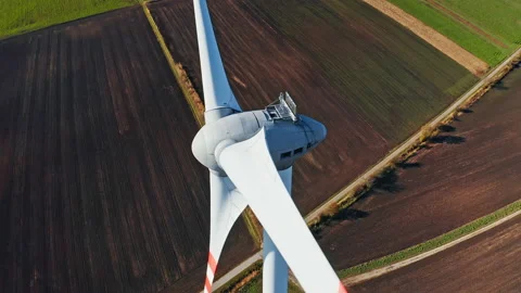 Aerial view of windmill farm Stock Footage 140633866