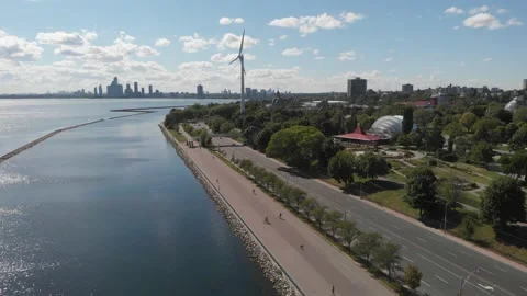 Aerial view of a windmill Stock Footage 143217338